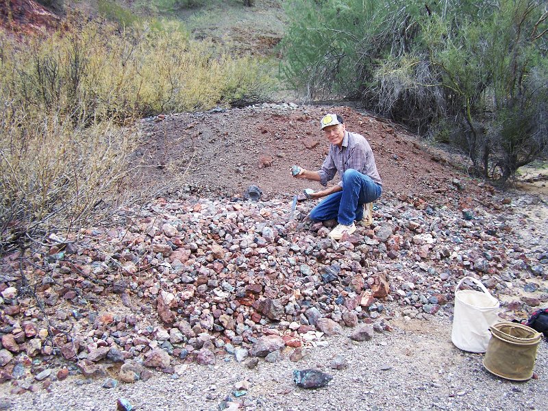 Larry and some tailings.JPG